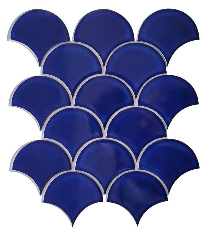 Mosaic Vảy Cá màu xanh dương