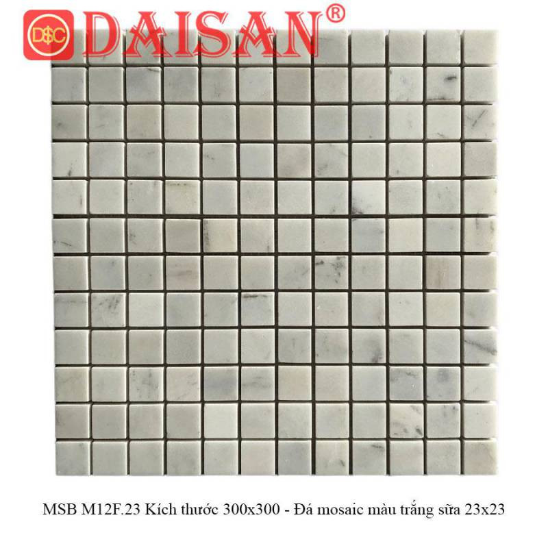Mosaic đá trắng sữa chip 23x23 mã Lux 23PV001