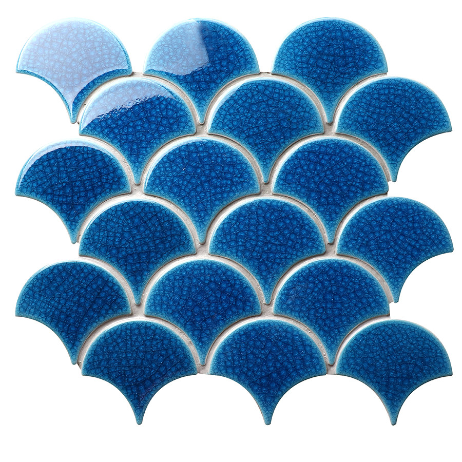 Gạch mosaic vảy cá xanh đậm SH-XFB90066