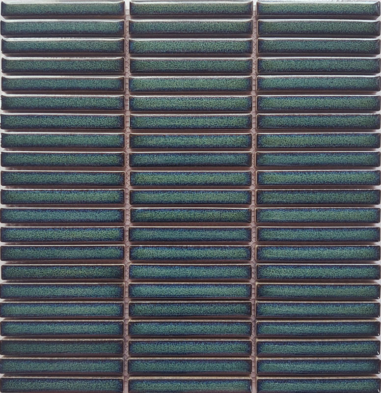 Gạch mosaic que xanh lá size 15*145mm mã 145TTEB-D77