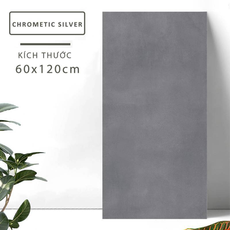 Gạch khổ lớn cao cấp nhập khẩu Ấn Độ men matt 600x1200mm [Chrometic Silver_60120]
