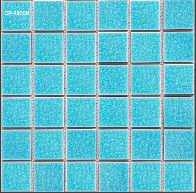 Gạch mosaic gốm men rạn bóng xanh dương 48x48 GP-4808