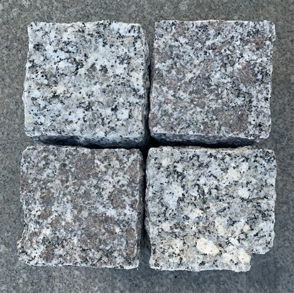 Đá Granite trắng cubic cắt máy loại thường 100x100x50