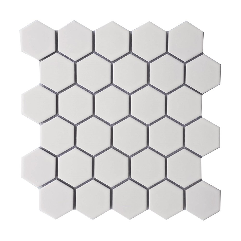 Gạch Mosaic Lục Giác Trắng Mờ 48x48x6mm 5601M