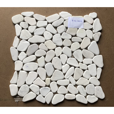 [Ref 204] LUX-SR001 - Mosaic đá tự nhiên sỏi rung trắng sữa
