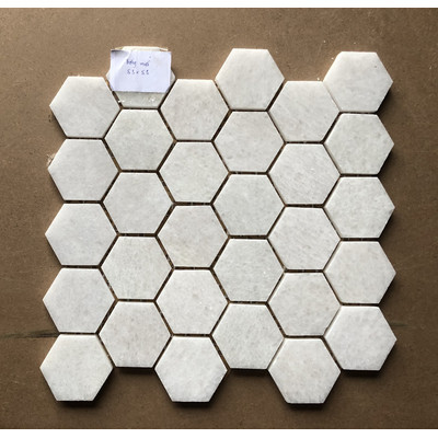 [Ref 205] LUX-L53P005 - Mosaic đá tự nhiên lục giác trắng muối