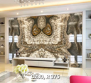 Tranh Đá Granite Màu Trắng Nâu Vân Đen TDVD01