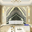 Tranh Đá Granite Màu Đen Vân Vàng Hồng TDVV01