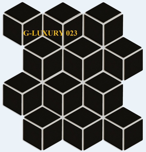 Gạch Mosaic thoi đen bóng 51x59cm mã MT30071