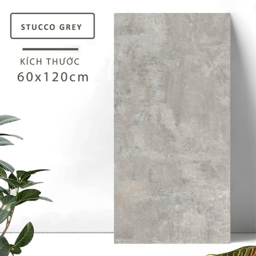 Gạch khổ lớn cao cấp nhập khẩu Ấn Độ men matt 600x1200mm [Stucco Grey_60120]