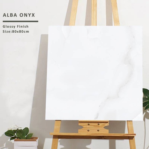 Gạch khổ lớn cao cấp nhập khẩu Ấn Độ men bóng 800x800mm [Alba Onyx_8080]