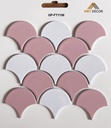 Gạch mosaic vảy cá mix trắng hồng GP-FT1156
