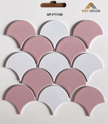 Gạch mosaic vảy cá mix trắng hồng GP-FT1156