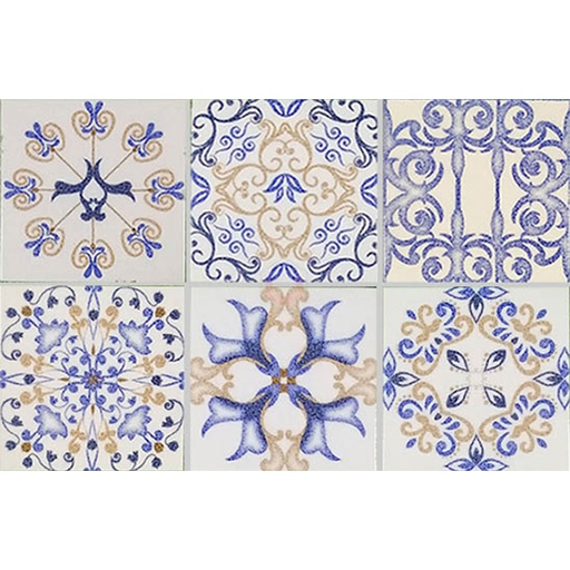 [P18004] Gạch Bông 150x150 Men Bóng Mix P18004