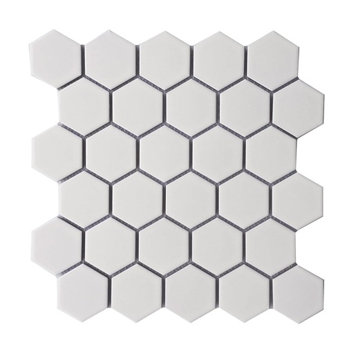 [5601M] Gạch Mosaic Lục Giác Trắng Mờ 48x48x6mm 5601M